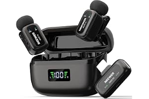 NEEWER KM19 Mini Lav Mic Kompatibel med iPhone 17 16 15, Svart | Brusreducerande trådlös mikrofon med appkontroll, 30 timmars batteri, 100 m räckvidd, kompatibel med iPhone Android PC
