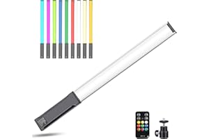 Hagibis RGB Handheld LED Video Light Wand Stick Photography Light 9 Colors,with Built-in Rechargable Battery and Remote Control,1000 Lumens Adjustable 3200K-5600K,Hot Shoe Adapter Included. (9 Colors)