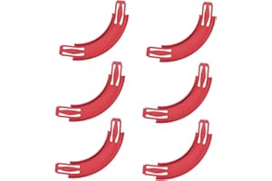 SINBANA 6pcs Turn Track Pieces for Hot Wheels, Premium ABS 90 Degree Curved Track Connectors Toy Car Racetrack Components Compatible with Hot Wheels (Red)
