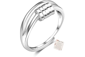 LOUMILEO Angst Ringe aus Sterlingsilber für Demen, Zappelringe für Angst Damen Tochter Zappelring Verstellbare Spinnerringe für Mädchen, Zirkonia, Stressabbau, Spinnerringe mit Box