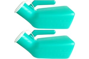 GRIZEF Männliche Urinalflasche 1000ml Spill Proof – Dicke tragbare Pee-Flasche mit Deckel – Ideal für Krankenhaus, Auto, Camping & ältere Menschen mit Inkontinenz – 2-Pack