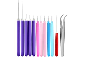 YODOOLTLY 12 Pcs Paper Quilling Tools, Plastic Slotted Quilling Needle Pen Paper Art Quilling Kits for Scrapbooking,DIY Craft