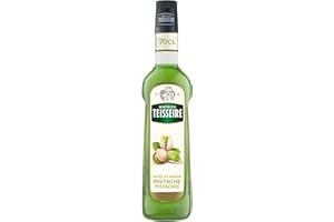 Sirop de Pistache Mathieu Teisseire, pour boissons chaudes, boissons froides, cafés, chocolats, milk-shakes, boissons frappées, desserts, thés, cocktails avec ou sans alcool, bouteille de 70cl