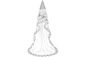 UYRVAPE Hochzeitsschleier Brautschleier lang 3m Kathedrale Kapelle einfach elegant Hochzeitszubehör Damen