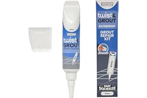 Twist & Grout Reviver De Floor-Fix Pro - Réparation Rapide Des Carreaux De Salle De Bain/Douche/Cuisine - Kit De Restauration De Carreaux Prémélangé, Durable Et Imperméable (Blanc)