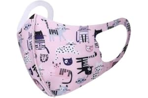 WedDecor Face Mask Cat Reusable Cotton Face Masks, Breathable Cloth Dust mask, Washable Mouth, Nose Shield & Face Covering Protection, Anti Smoke Pollution Bike Motorcycle Sport- Kids 10Pcs
