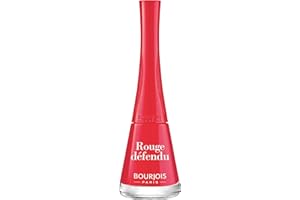 BOURJOIS - Vernis À Ongles 1 Seconde 44 Rouge Défendu - Séchage Rapide En 50 Secondes - Pinceau Panoramique Anti Débordement - Application Facile - Couleur Intense - 9 ml