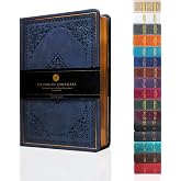 Victoria's Journals G&uuml;nl&uuml;k, suni deri, vintage, sert kapak, &ccedil;izgili not defteri, eski moda seyahat g&uuml;nleri, cep defteri, mini