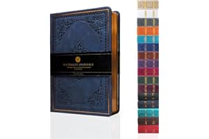 VICTORIA'S JOURNALS Leatherette Vintage Journal Hard Cover Lined Notebook Old Looking Travel Pocket Diary, Mini B6 Size 6.5'' x 4.7''