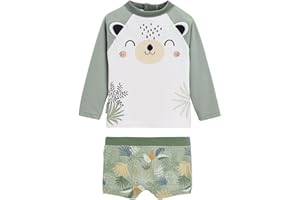 Petit Béguin - Maillot de Bain garçon 2 pièces t-Shirt Anti-UV & Boxer Costa Del Sol