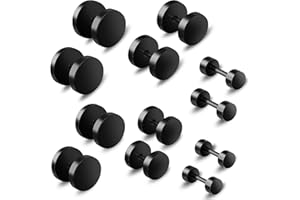 DIVINA VITAE 6 par czarnych kolczyków dla mężczyzn kobiet fałszywe zatyczki sztuczne wskaźniki zatyczki kolczyki kolczyki ze stali nierdzewnej, 4-10 mm