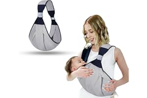 GLAITC Baby Tragetuch Atmungsaktive Baby Tragetuch Multifunktionale Babytrage Multifunktionale Leichte Babytrage Für Neugeborene Und Kleinkinder Bis (Grau)