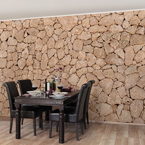 Apalis Vliestapete - Apulia Stone Wall - Alte Steinmauer aus großen Steinen - Sandsteintapete - Fototapete Breit | Vlies Tapete Wandtapete Wandbild Foto 3D Fototapete für Schlafzimmer Wohnzimmer Küche | Größe HxB:320x480cm