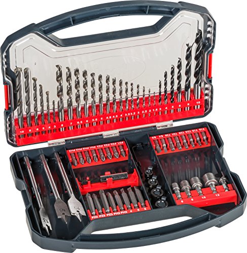 kwbPower-Box 62-Pieces. Drill and Bit Set - Complete Tool Set for Drilling, Screwdriving, and Milling