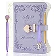 Diary with Lock and Keys for Girls & Women, 360 Pages Journal with Lock for Girls Gift Ideas, Girls Locking Diary with Pen, Cute Journals Set for Teen Girls Ages 8-12(Lavender Purple)