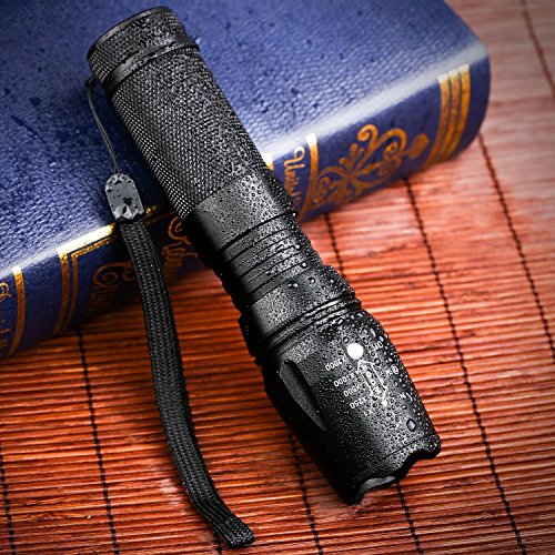 Elekin Taschenlampe LED Cree XM-L T6, Wasserdicht, 5 Leuchtmodi, Inklusive 18650 Batterie und Ladeeinrichtung - 3