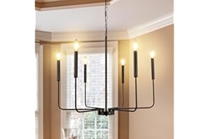 ‎LYNPON LynPon Kronleuchter Modern Schwarz Vintage Landhaus 6 Flammig Pendelleuchte Metall Industrial Eisen Hängelampe Retro Hängeleuchte für Wohnzimmer Schlafzimmer Küche