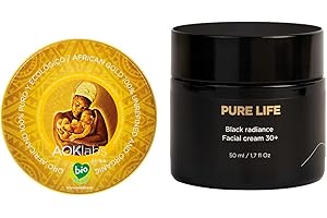 AOKLABS Pack manteca de karite pura - Oro africano para todo tipo de pieles - Manteca corporal hidrata, regenera y repara piel y cabello (Manteca Karite 50 ml + Crema facial 50 ml)