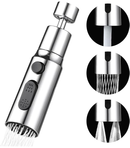 IVIGA Ausziehbarer Sprühkopf Für Küchenarmatur – 3 Modi, 9 Adapter, Schwarz