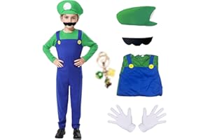 JMOCD Super Brothers idraulico costume, Super Brothers idraulico cosplay per carnevale genitore-bambino vestirsi