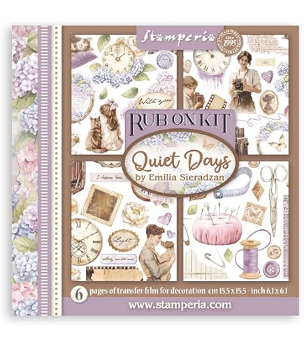 Ephemera Stamperia Per Scrapbooking, Album, Card Making E Bullet Journal, Carta Adesiva, Collezione Quiet Days