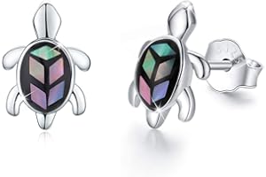 Schildkröte Ohrringe 925er Sterlingsilber Opal/Abalone Ohrringe für Frauen Tier Ohrstecker für Mädchen Schildkröte Geschenke für Kinder…