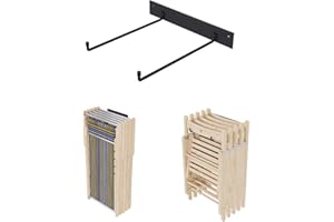 QLS Support mural en acier pour chaises de jardin pliantes - Noir