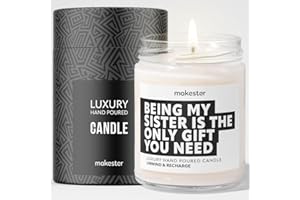 Sister Gifts - Luxury Soy Wax Candle - Vanilla, Jasmine, Sugared Almond - Makester
