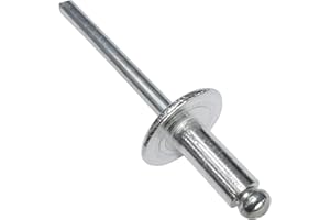 AERZETIX - C48169 - Satz von 100 Blindnieten blindniet Ø5x12mm mit großkopf 14mm - DIN 7337 C - popnieten - nieten mit bruchfest stange - aus aluminium stahl