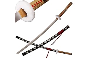 ACTASITEMS Espada japonesa Roronoa Zoro Anime Cosplay de madera – 104 cm, Katana -Yama Enma Arashi /Death Surgeon Trafalgar Law /Luffy Kitetsu/shisui/wado ichimonji /juego de 3 piezas