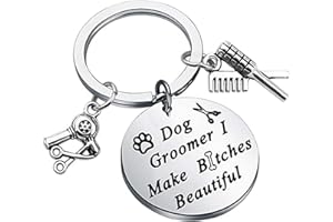 MYSOMY Dog Groomer Gift Pet Groomer Gift Keychain I Make Bitches Beautiful Hair Stylist Pet Grooming Jewelry for Dog Hairdresser Dog Groomer