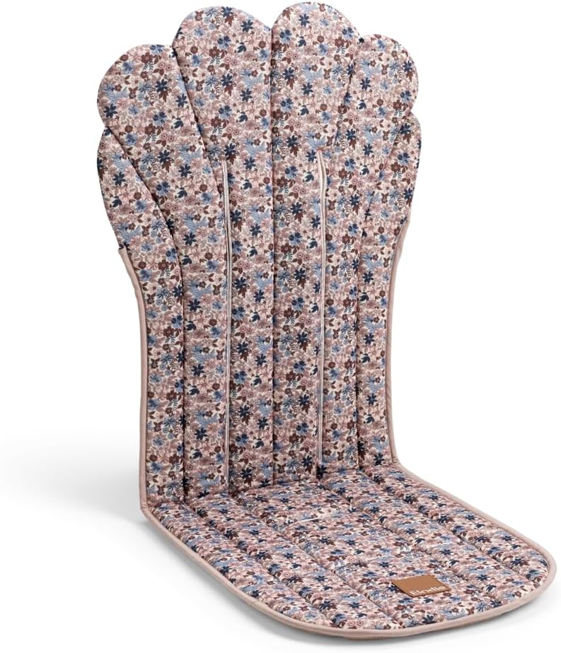 Elodie Details Universal Pram Liner Reversible, Padded and Washable Baby Pushchair Seat Liners, CosyCushion Insert for Stroller - Blue Garden