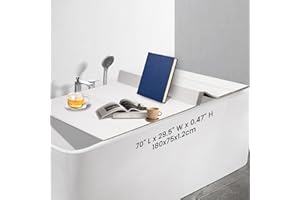 ‎EZCASCH Ezcasch 75x180cm Badewannenabdeckung bis 10kg Belastbar - 12mm PVC Badewannenbretter Faltbare Badewannenablage Dämmplatte Staubdicht Wasserdicht für Haus Badewannen Badezimmer SPA Weiß