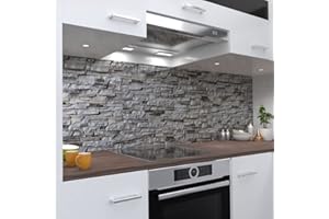 ‎ONEWHEEL OneWheel, Küchenrückwand selbstklebend, wildes Gestein, Stein, 60 x 60cm harte PVC Folie, Spritzschutz für Fliesenspiegel