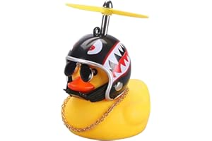 ZoliTime Anatra di Gomma Ornamenti Giocattolo Anatra Gialla Decorazioni per cruscotto per Auto Spremere Anatra Corna per Bicicletta Casco per elica