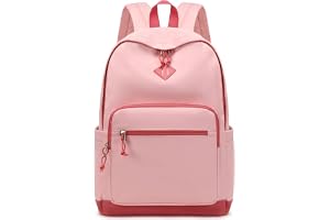 Mygreen Backpack for Teens Girls Middle High School Backpack Bookbag Casual Travel Daypack,Waterproof College Students Rucksack with Lightweight Work Bag - Pink