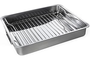 Philips Lighting IKEA KONCIS Plat à Four avec Grille Acier Inoxydable Argent 32 x 40 x 7 cm