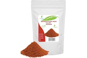 Marockansk röd lera - 200 gr - Gör-det-själv-ansiktsmasker, kroppsmask, hårmask, mjuka peelingar och skrubbar, tvåltillverkning, anti-åldring och uppstramande av huden, naturlig och kemisk fri