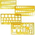 Artway Stencil Templates Assorted Flexible Plastic Templates,Orange,- Set of 4