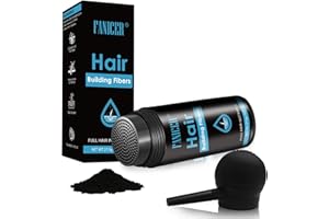 YOLONCE Fibres Cheveux Poudre, Fibres Cheveux Avec Applicateur En Spray, Poudre Capillaires Pour Hommes Et Femmes, Densifier Racines, Fibres de capillaires, Pour Cheveux fins et clairsemés (Noir)