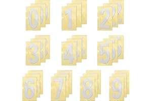 ‎YIKIADA YIKIADA Silver 1-9 Number Stickers 10 × 5 cm Vinyl Waterproof Reflective Signs Self-Adhesive Weatherproof Mailbox Labels House Number for Postbox Door Window Pack of 30