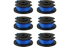 QENETY Wymienna szpula trymera strunowego, kompatybilna z Ryobi One+ AC14RL3A, Olt1832 Rac124, 1,6 mm zamiennik żyłki do podkaszarki Ryobi 18 V 24 V 40 V, żyłka do przycinania akumulatorowego, 3,4 m (6 szt.)