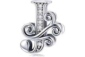 TIZU Buchstaben Charms 925 Sterling Silber Alphabet Charm Anhänger für Europäischen Armband Halskette