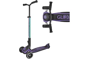 Globber Ultimum 3 Wheel Scooter with Patented Steering System, Adjustable Height, Robust, Extra Wide Deck and Wheels, Folding Scooter For Boys and Girls 5+ to Adult - 2 Year Warranty