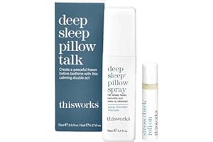 This Works Deep Sleep Pillow Talk Kit - Gift Set with Deep Sleep Pillow Spray 75 ml and Stress Check Roll On 5 ml - Self Care and Sleep Gifts for Women