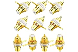 Greluma 10 Pièces connecteur de Prise Femelle RCA, Adaptateur de Montage sur Panneau de châssis RCA