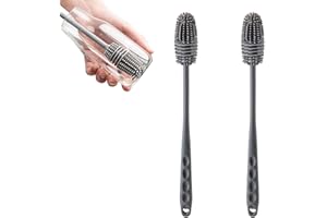 LLHAOVDXAS 2PCS Silicone Bottle Brush, Water Bottle Cleaning Brush, Bottle Cleaning Brush Water Bottle Brushes for Cleaning Suitable for Kitchen Bottles Thermos Coffee Cup Glasses Brush Dishwashing Brush