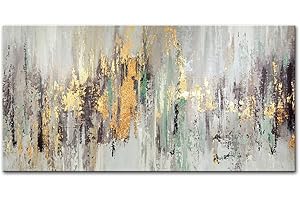 Mintura Handgemaltes Kunstwerk, abstrakte Zeichnung, Wandkunst, Bild, Wohnzimmer, Heimdekoration, Ölgemälde auf Leinwand, 90 x 180 cm, ungerahmt