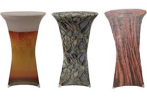 EXKLUSIV HEIMTEXTIL Stehtischhusse Stretch für Bistrotisch mit 4 Fußlaschen Motiv Ø 70x120 cm Bierglas