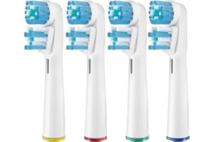 Dual Clean Brossettes de Rechange, Kisstta Têtes de Brosse à Dents de Rechange Compatible avec les Brosses à Dents Électriques, Jusqu’à 100% d’élimination de la Plaque Dentaire (4)